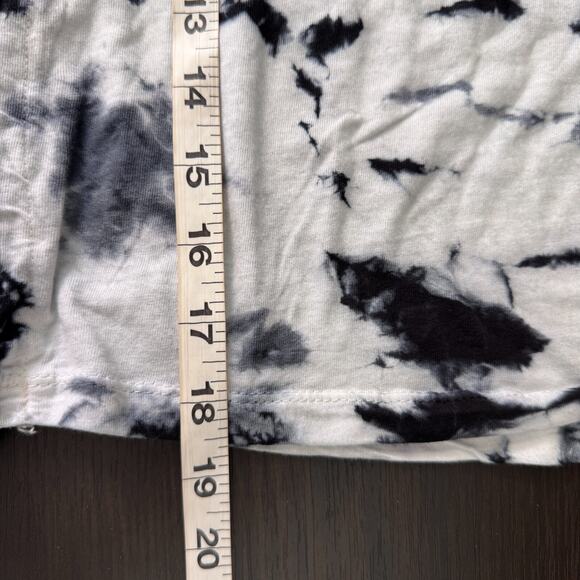 Affliction Y2K Top Womens XS Rhinestone Heart Crop Tee Ruched Tie Sides NEW - Picture 8 of 9